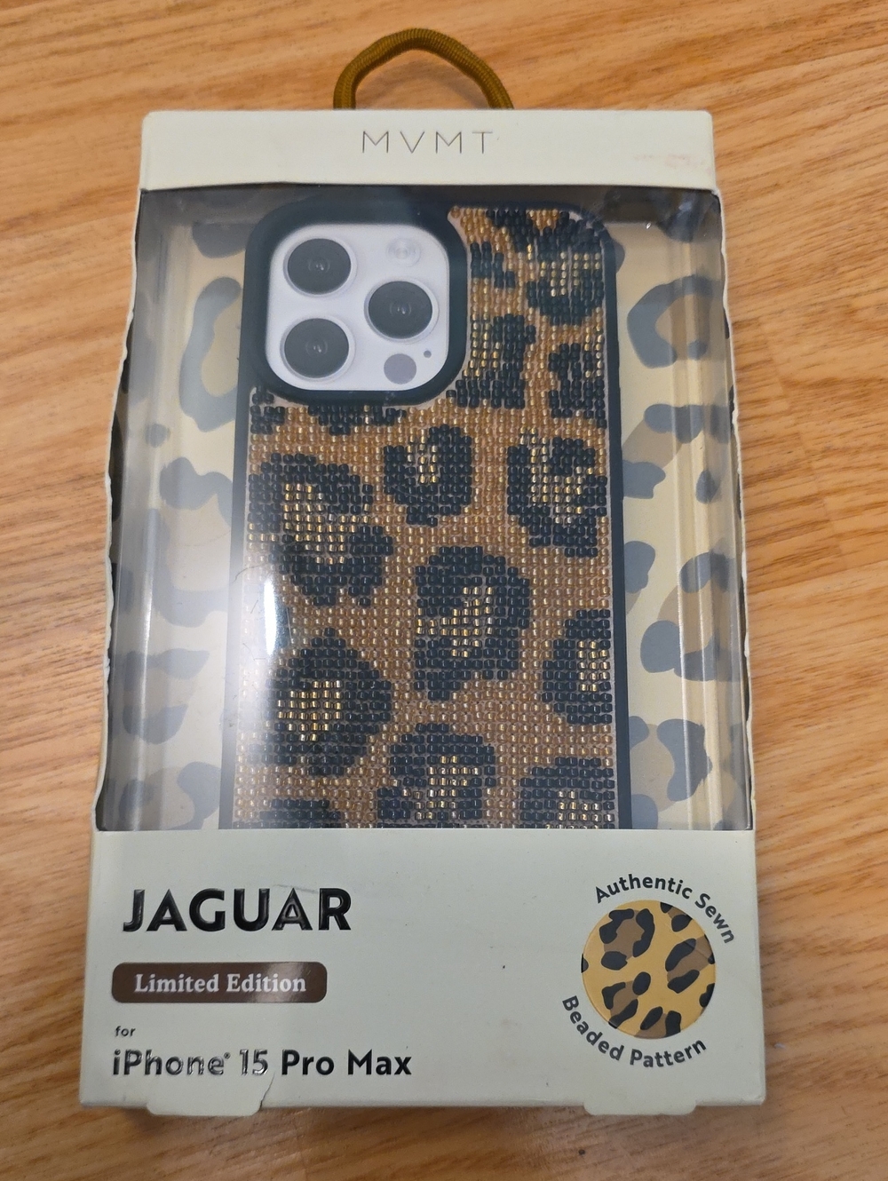 MVMT Leopard Beaded Phone Case in Brown and Black for iPhone 15 Pro Max